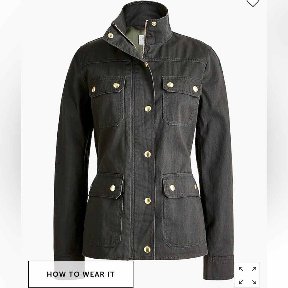J CREW Resin-coated twill field jacket